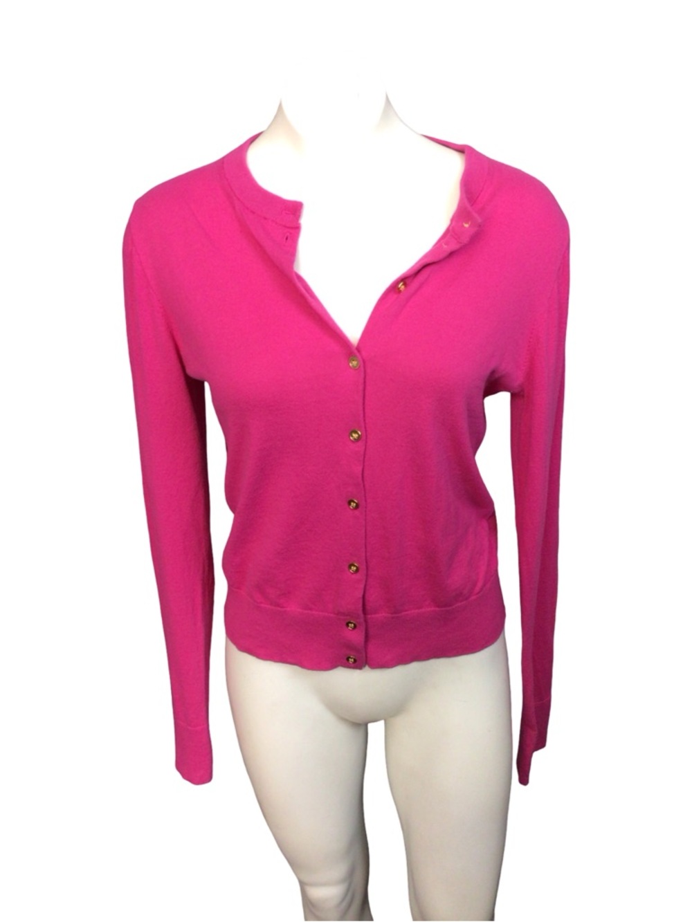 J. Crew Hot Pink Button-Up Cardigan size medium - Picture 3 of 5